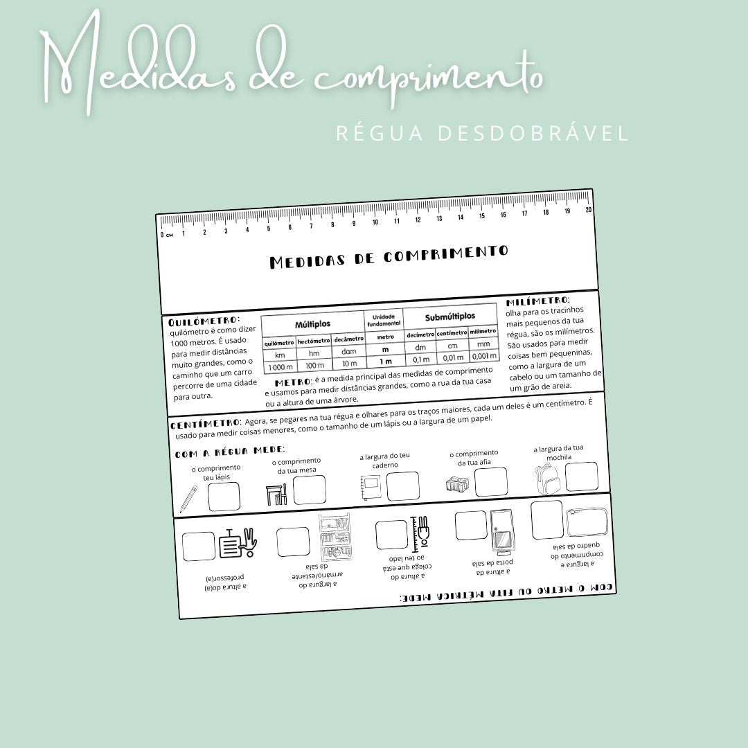 Medidas de comprimento - Régua desdobrável