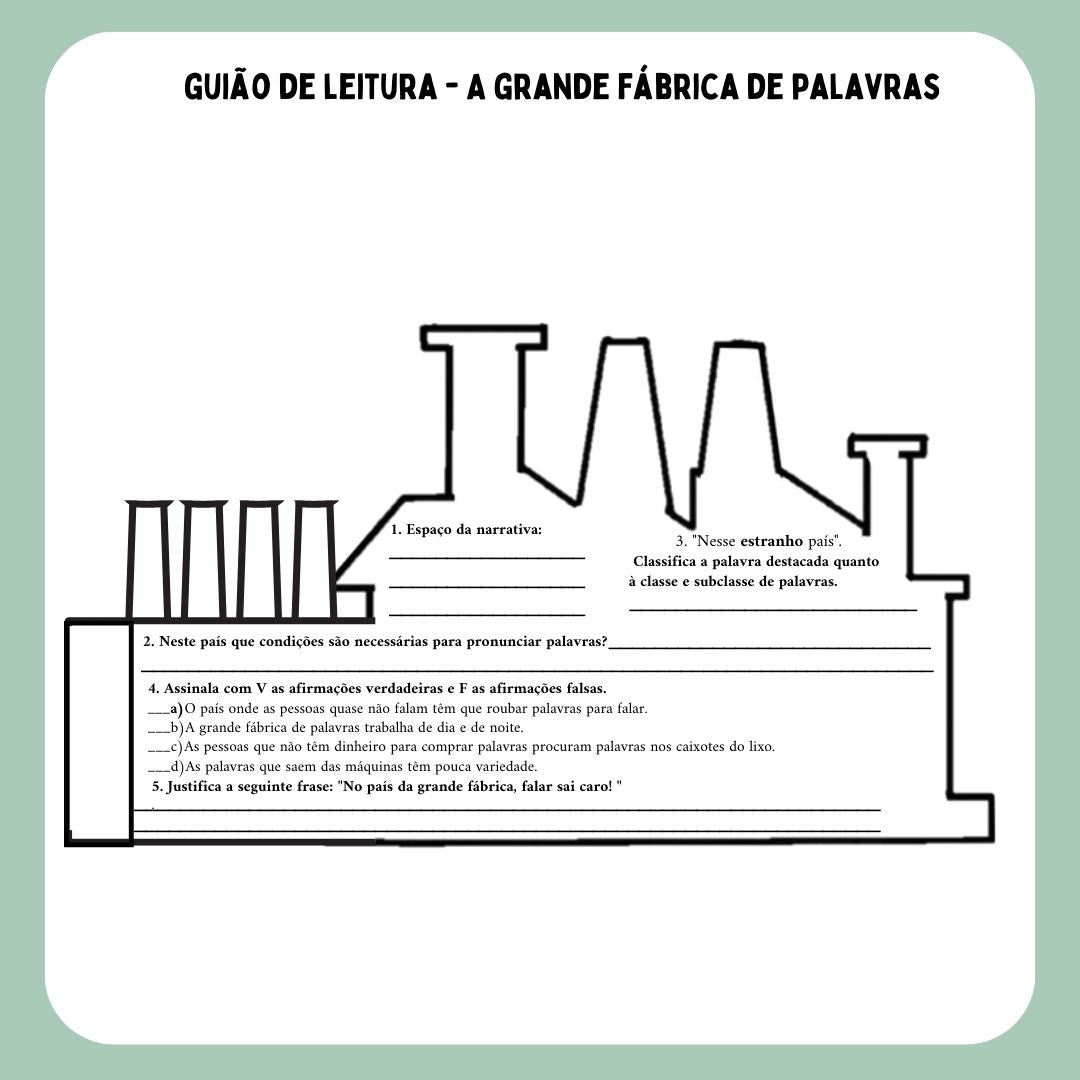 Guião de leitura - A Grande Fábrica de Palavras