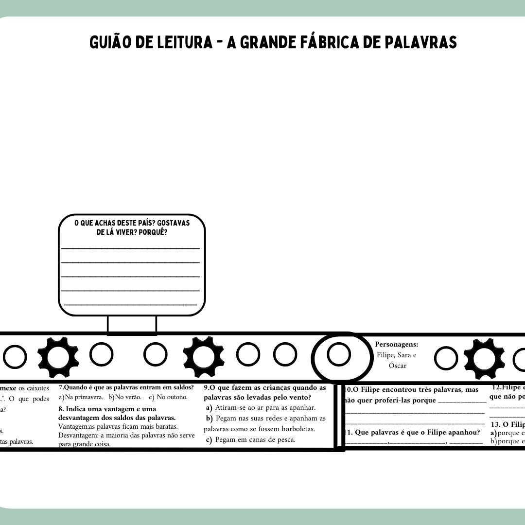 Guião de leitura - A Grande Fábrica de Palavras