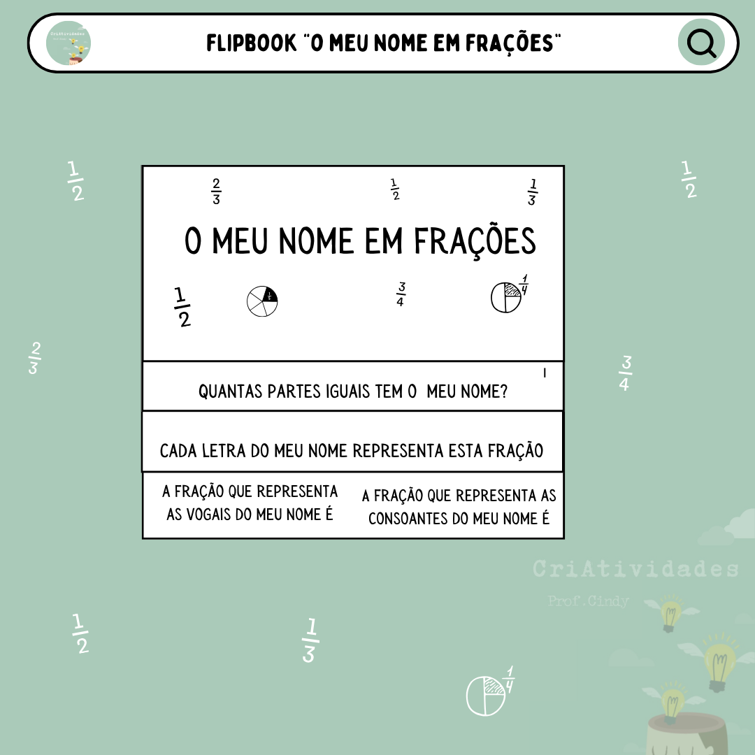 Flipbook "O meu nome em frações"