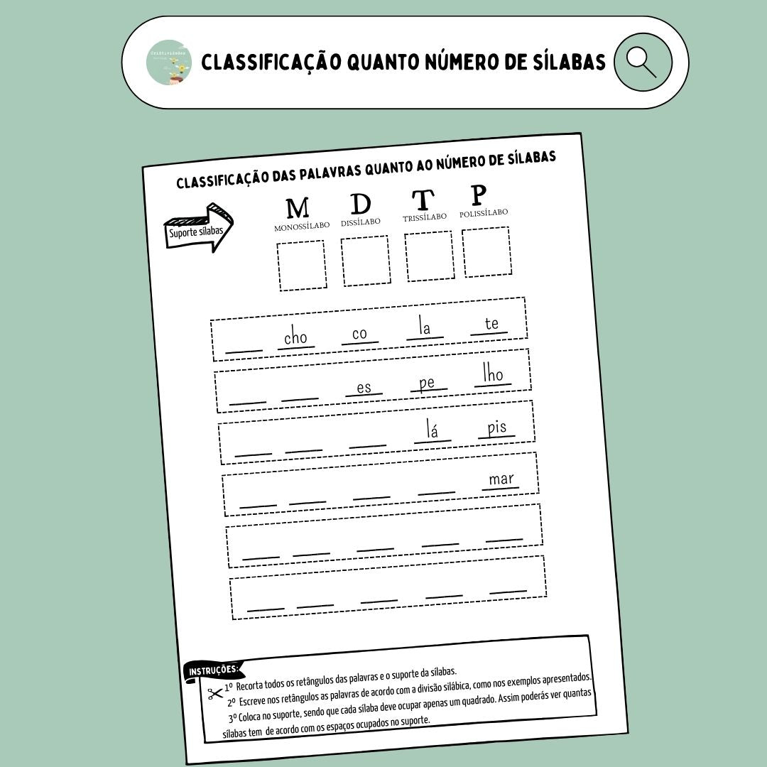 Classificação  quanto ao número de sílabas